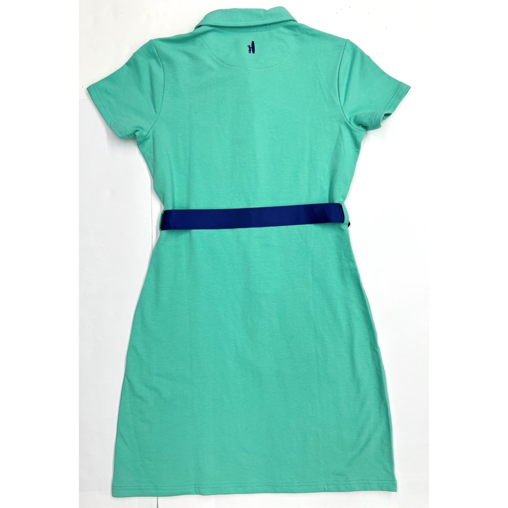 johnnie-O Bermuda Green Belted Short Sleeve Polo Dress - Picture 4 of 10